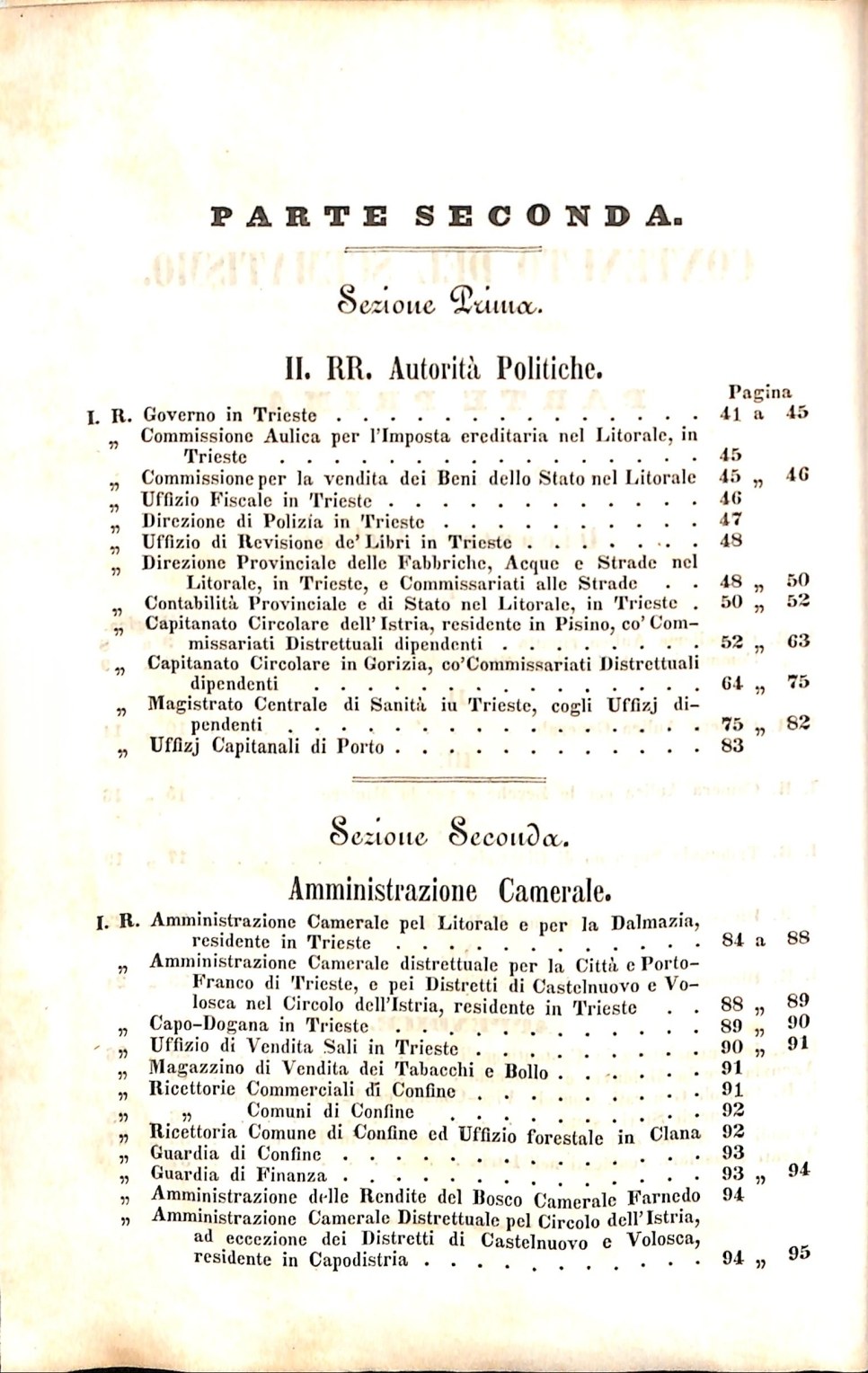 Scematismo dell'I. R. Litorale Austro-Illirico ed unitovi Indicatore generale della Città di Tr  · Str. 8