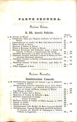 Scematismo dell'I. R. Litorale Austro-Illirico ed unitovi Indicatore generale della Città di Tr  · Str. 8