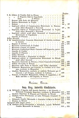 Scematismo dell'I. R. Litorale Austro-Illirico ed unitovi Indicatore generale della Città di Tr  · Str. 9
