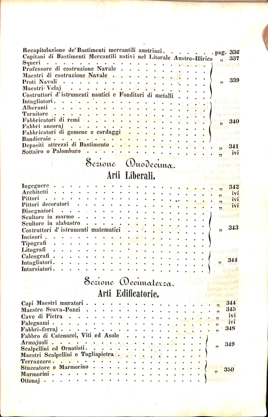 Scematismo dell'I. R. Litorale Austro-Illirico ed unitovi Indicatore generale della Città di Tr  · Str. 17
