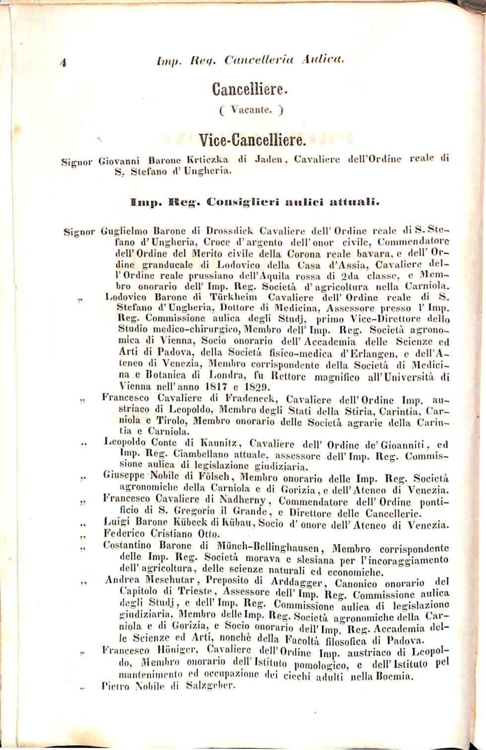 Scematismo dell'I. R. Litorale Austro-Illirico ed unitovi Indicatore generale della Città di Tr  · Str. 24