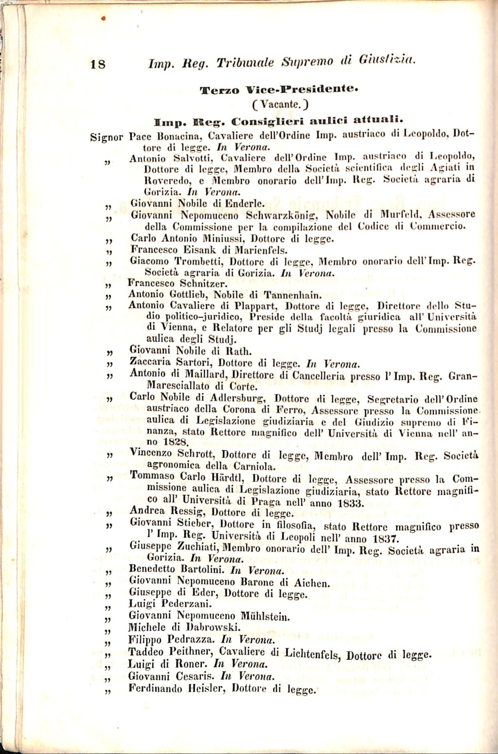 Scematismo dell'I. R. Litorale Austro-Illirico ed unitovi Indicatore generale della Città di Tr  · Str. 38