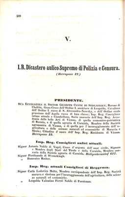 Scematismo dell'I. R. Litorale Austro-Illirico ed unitovi Indicatore generale della Città di Tr  · Str. 40