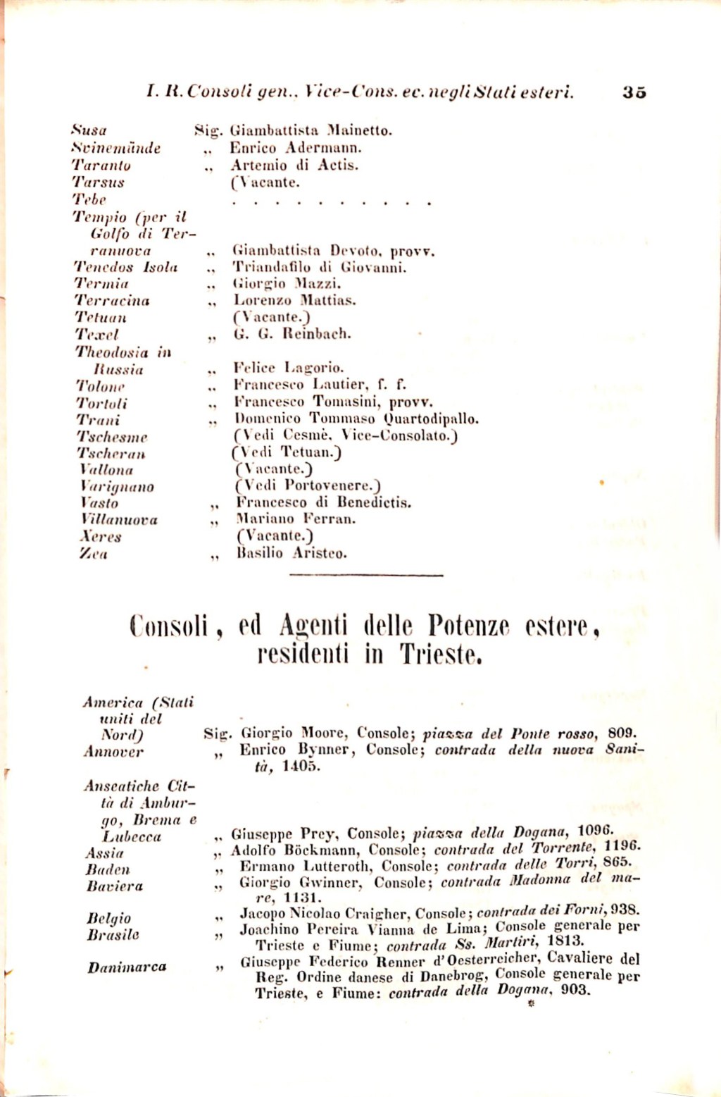Scematismo dell'I. R. Litorale Austro-Illirico ed unitovi Indicatore generale della Città di Tr  · Str. 55