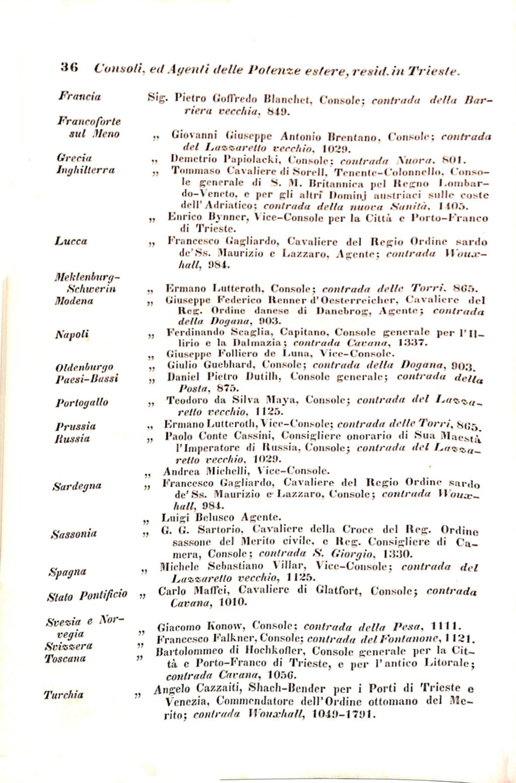 Scematismo dell'I. R. Litorale Austro-Illirico ed unitovi Indicatore generale della Città di Tr  · Str. 56