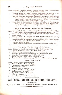 Scematismo dell'I. R. Litorale Austro-Illirico ed unitovi Indicatore generale della Città di Tr  · Str. 62