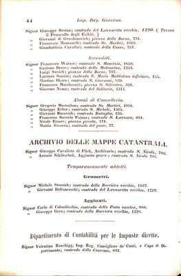 Scematismo dell'I. R. Litorale Austro-Illirico ed unitovi Indicatore generale della Città di Tr  · Str. 64
