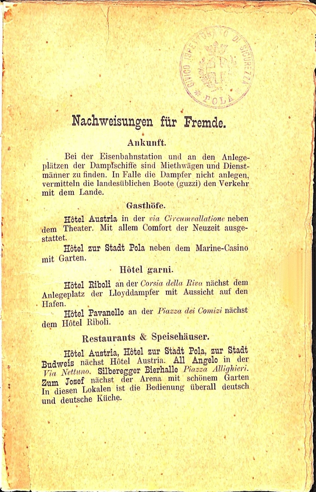 Führer für Pola und Umgebung · Str. 7
