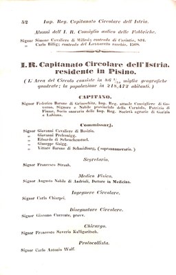Scematismo dell'I. R. Litorale Austro-Illirico ed unitovi Indicatore generale della Città di Tr  · Str. 72
