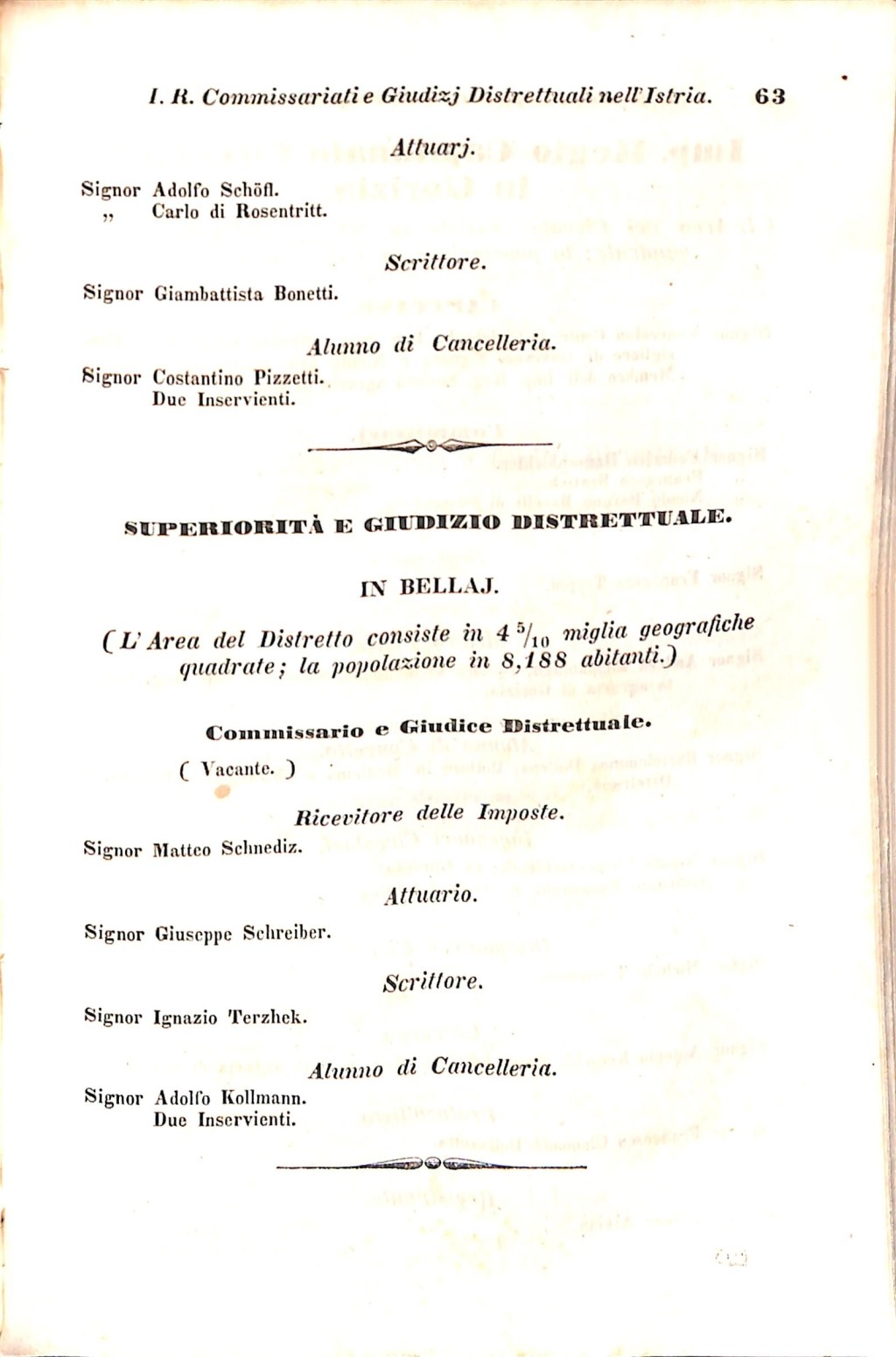 Scematismo dell'I. R. Litorale Austro-Illirico ed unitovi Indicatore generale della Città di Tr  · Str. 83