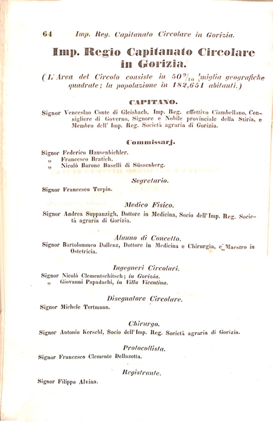 Scematismo dell'I. R. Litorale Austro-Illirico ed unitovi Indicatore generale della Città di Tr  · Str. 84