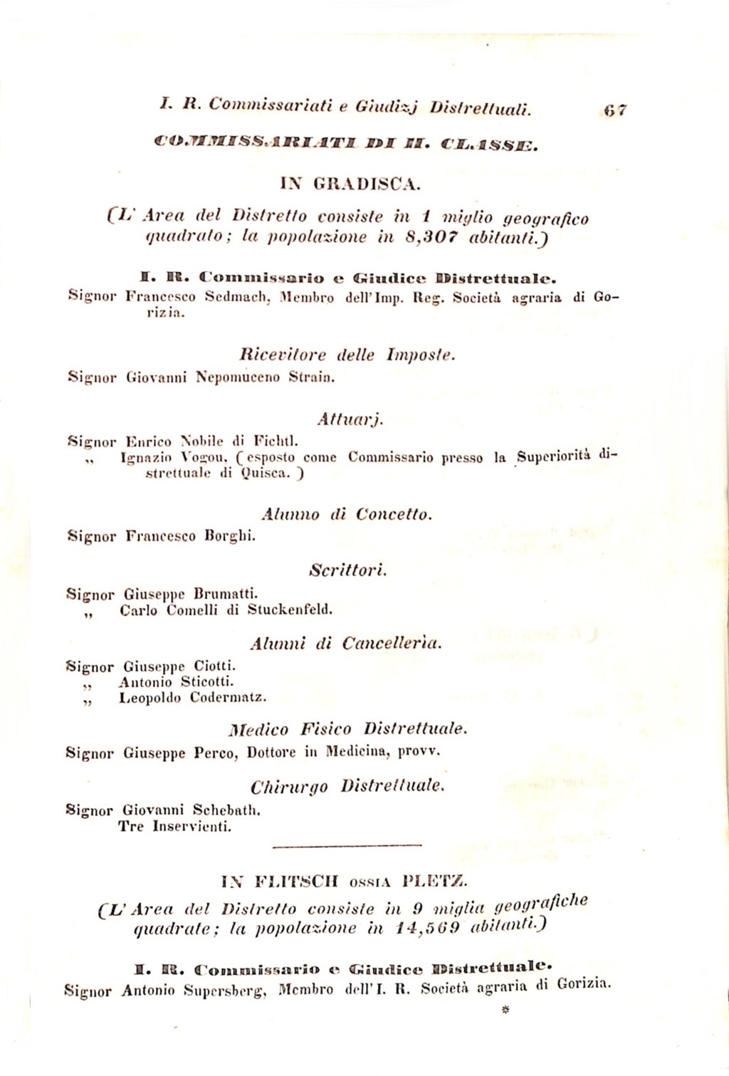 Scematismo dell'I. R. Litorale Austro-Illirico ed unitovi Indicatore generale della Città di Tr  · Str. 87