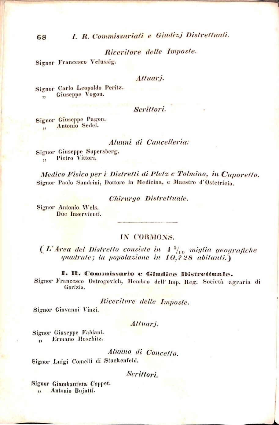 Scematismo dell'I. R. Litorale Austro-Illirico ed unitovi Indicatore generale della Città di Tr  · Str. 88