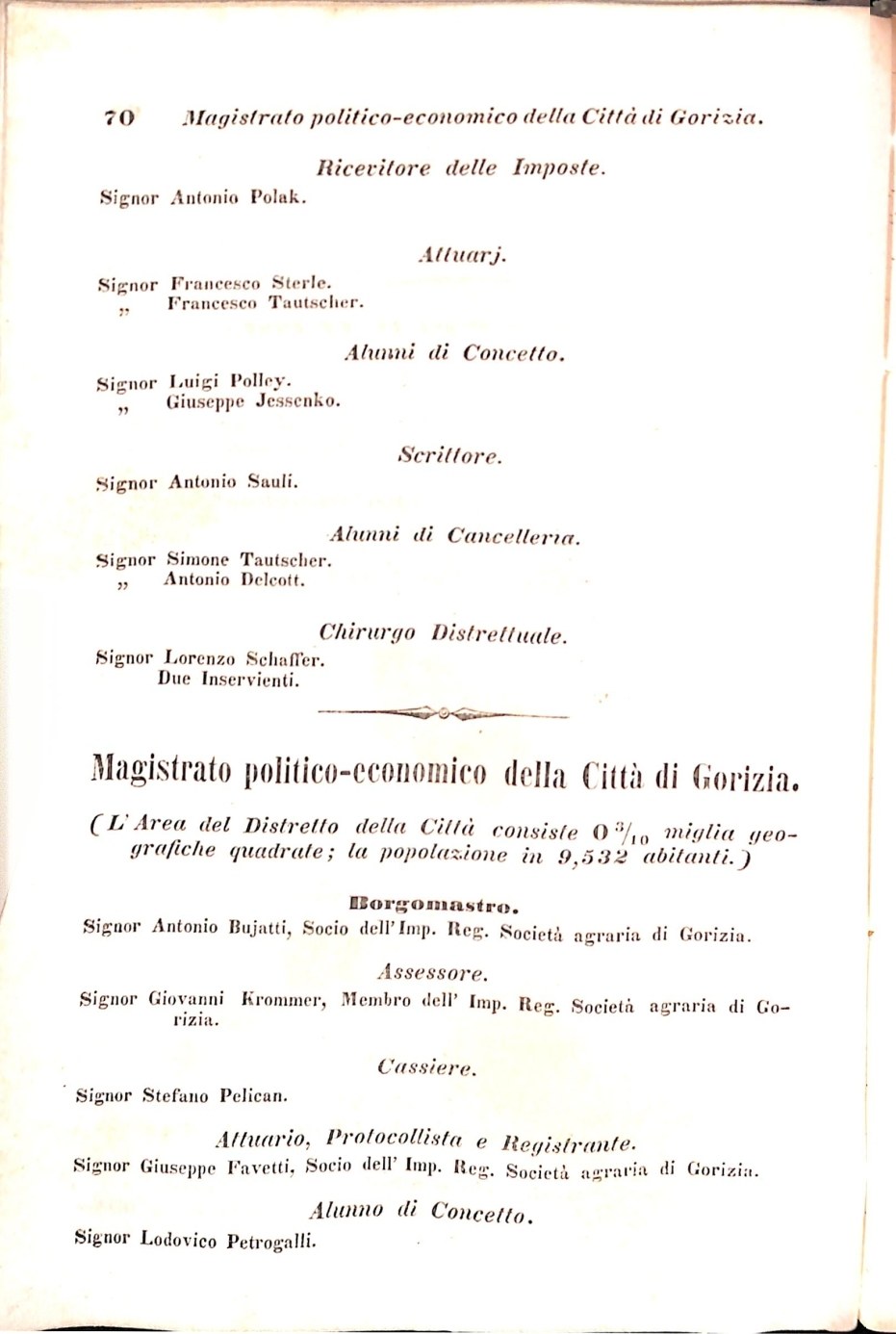 Scematismo dell'I. R. Litorale Austro-Illirico ed unitovi Indicatore generale della Città di Tr  · Str. 90
