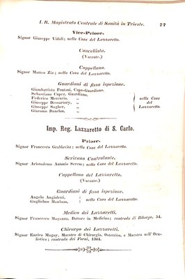 Scematismo dell'I. R. Litorale Austro-Illirico ed unitovi Indicatore generale della Città di Tr  · Str. 97