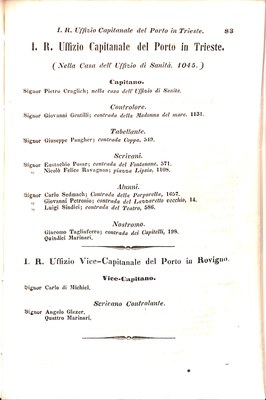 Scematismo dell'I. R. Litorale Austro-Illirico ed unitovi Indicatore generale della Città di Tr  · Str. 103