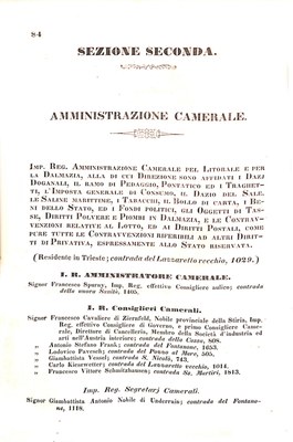 Scematismo dell'I. R. Litorale Austro-Illirico ed unitovi Indicatore generale della Città di Tr  · Str. 104