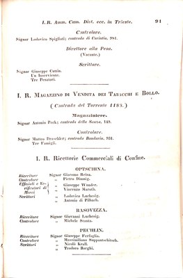 Scematismo dell'I. R. Litorale Austro-Illirico ed unitovi Indicatore generale della Città di Tr  · Str. 111