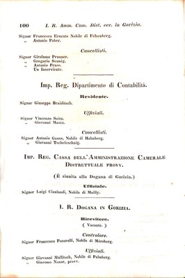 Scematismo dell'I. R. Litorale Austro-Illirico ed unitovi Indicatore generale della Città di Tr  · Str. 120