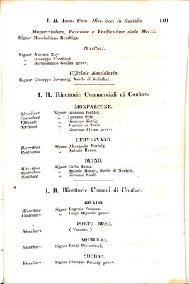 Scematismo dell'I. R. Litorale Austro-Illirico ed unitovi Indicatore generale della Città di Tr  · Str. 121