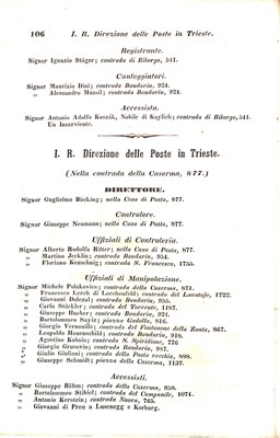 Scematismo dell'I. R. Litorale Austro-Illirico ed unitovi Indicatore generale della Città di Tr  · Str. 126