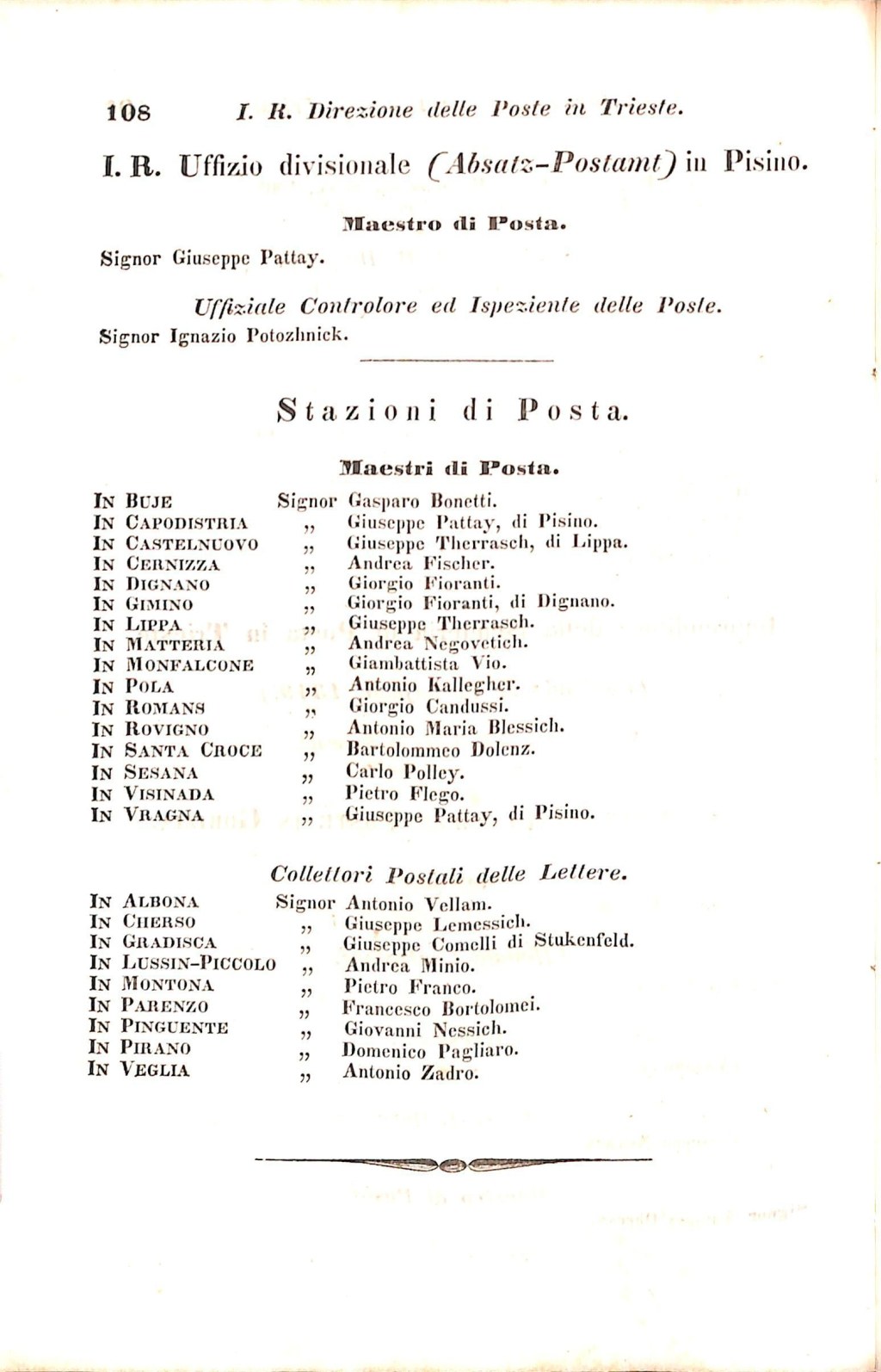 Scematismo dell'I. R. Litorale Austro-Illirico ed unitovi Indicatore generale della Città di Tr  · Str. 128
