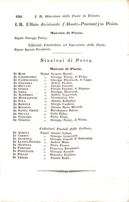 Scematismo dell'I. R. Litorale Austro-Illirico ed unitovi Indicatore generale della Città di Tr  · Str. 128
