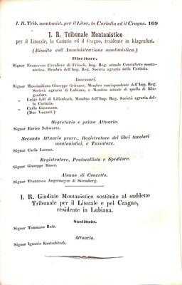 Scematismo dell'I. R. Litorale Austro-Illirico ed unitovi Indicatore generale della Città di Tr  · Str. 129