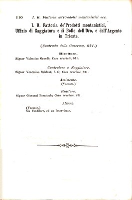 Scematismo dell'I. R. Litorale Austro-Illirico ed unitovi Indicatore generale della Città di Tr  · Str. 130