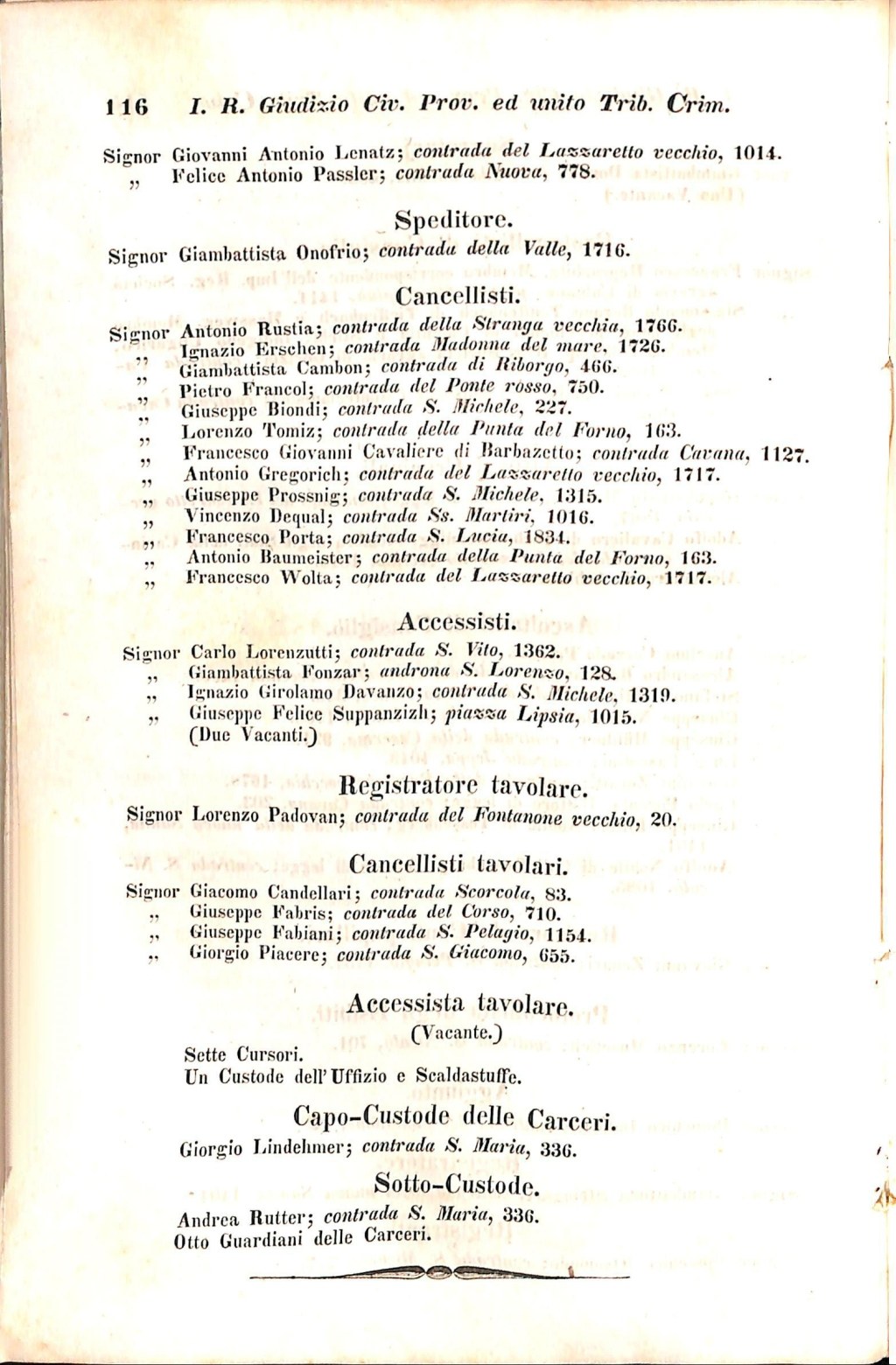 Scematismo dell'I. R. Litorale Austro-Illirico ed unitovi Indicatore generale della Città di Tr  · Str. 136
