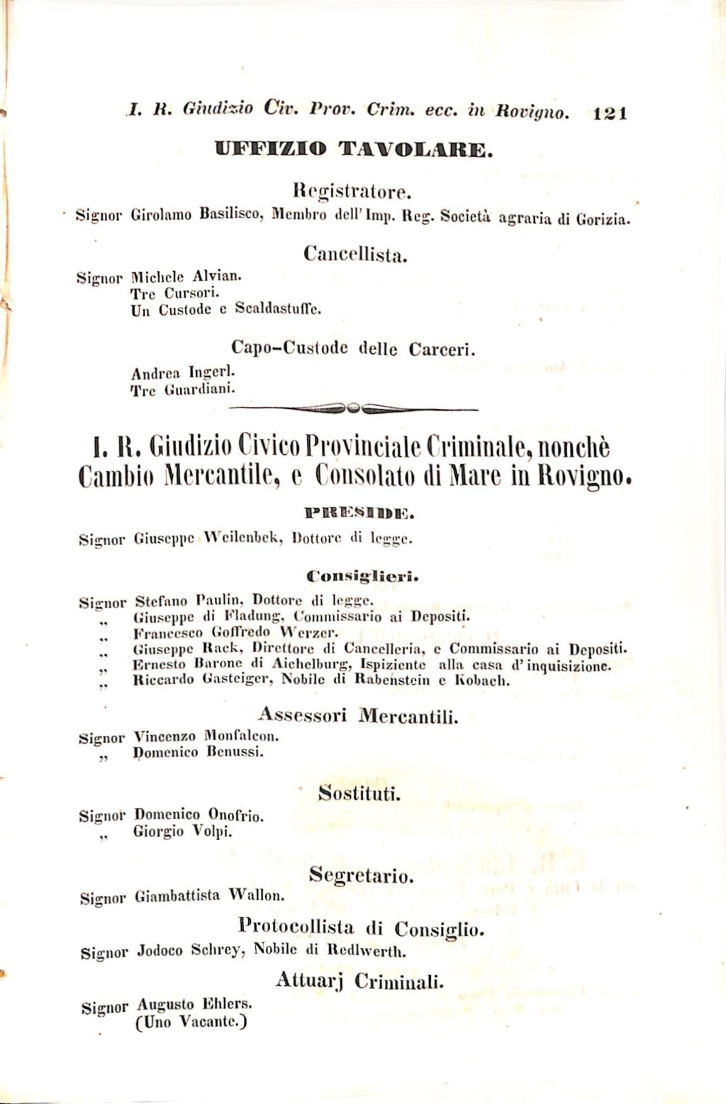 Scematismo dell'I. R. Litorale Austro-Illirico ed unitovi Indicatore generale della Città di Tr  · Str. 141