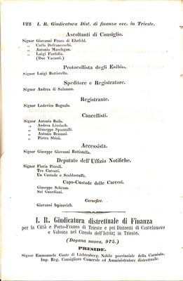 Scematismo dell'I. R. Litorale Austro-Illirico ed unitovi Indicatore generale della Città di Tr  · Str. 142