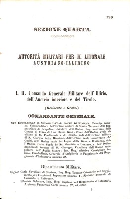 Scematismo dell'I. R. Litorale Austro-Illirico ed unitovi Indicatore generale della Città di Tr  · Str. 149