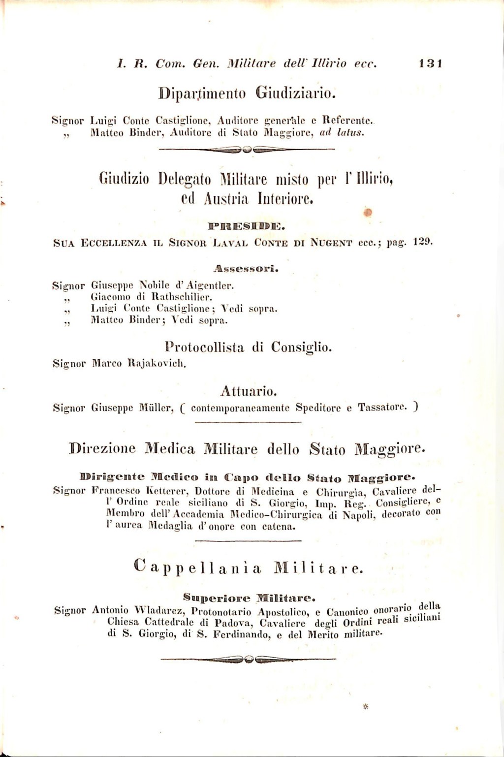 Scematismo dell'I. R. Litorale Austro-Illirico ed unitovi Indicatore generale della Città di Tr  · Str. 151