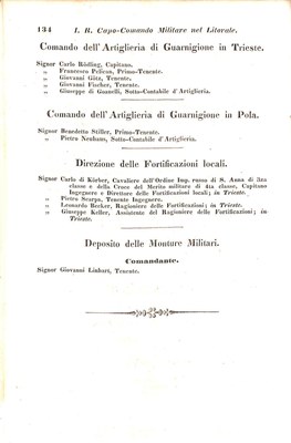 Scematismo dell'I. R. Litorale Austro-Illirico ed unitovi Indicatore generale della Città di Tr  · Str. 154