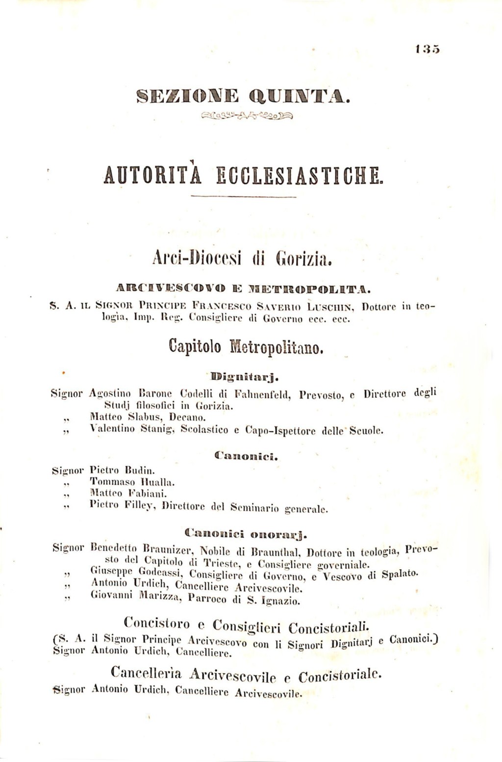 Scematismo dell'I. R. Litorale Austro-Illirico ed unitovi Indicatore generale della Città di Tr  · Str. 155