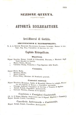Scematismo dell'I. R. Litorale Austro-Illirico ed unitovi Indicatore generale della Città di Tr  · Str. 155