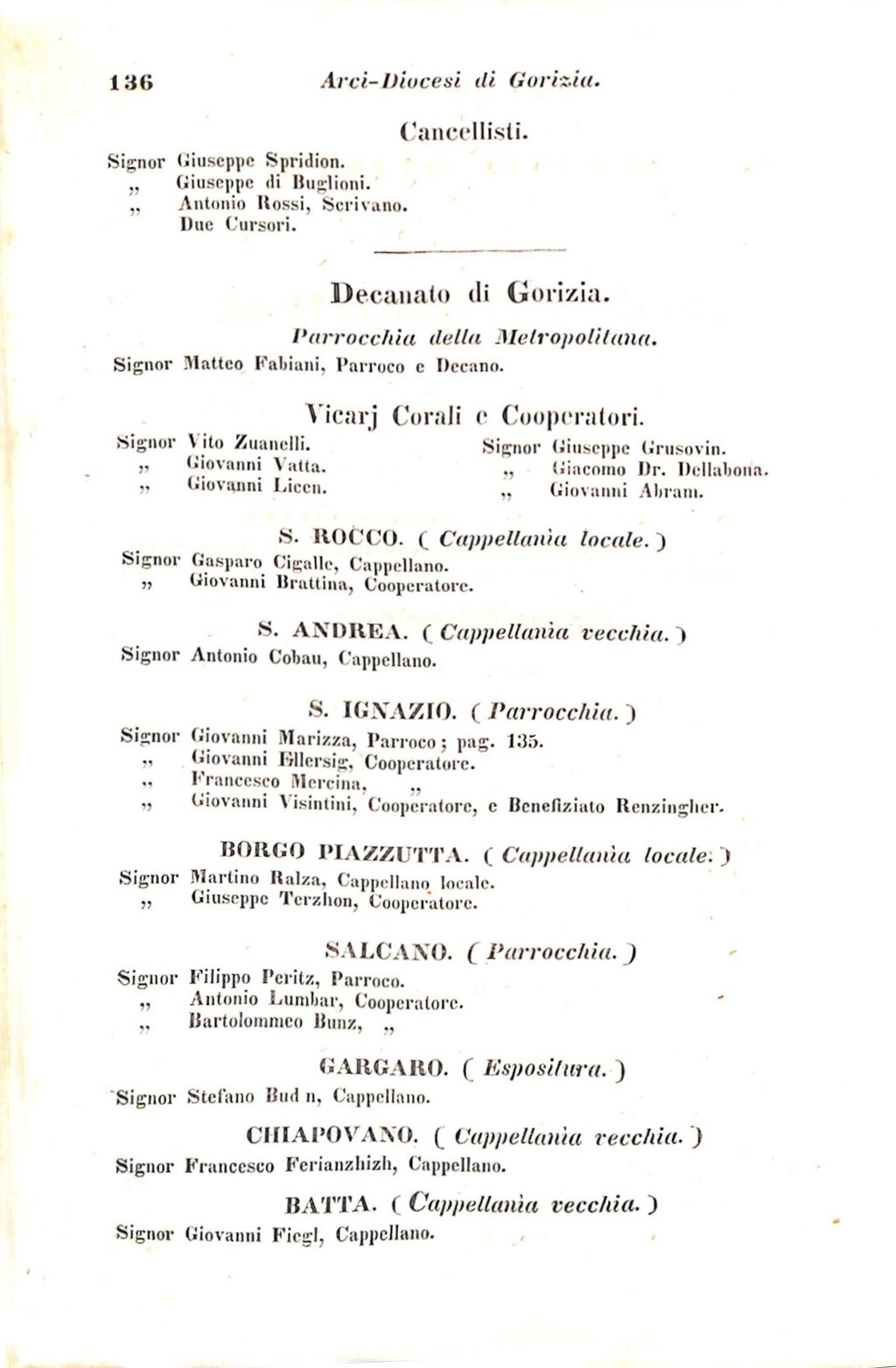 Scematismo dell'I. R. Litorale Austro-Illirico ed unitovi Indicatore generale della Città di Tr  · Str. 156