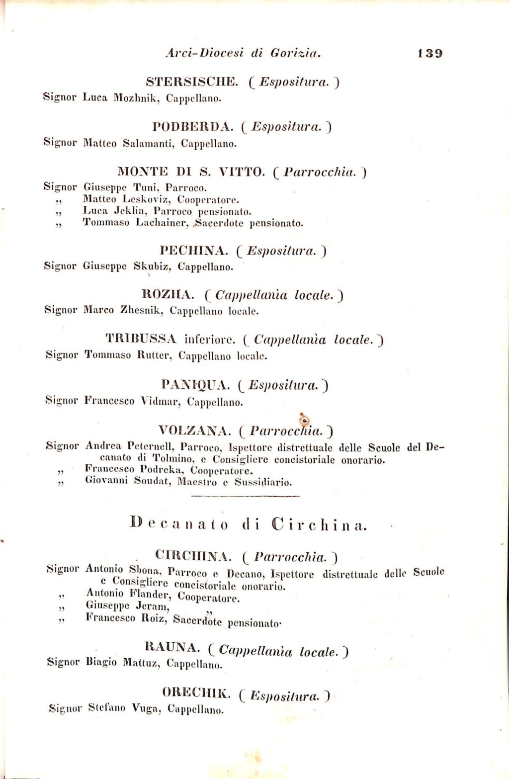 Scematismo dell'I. R. Litorale Austro-Illirico ed unitovi Indicatore generale della Città di Tr  · Str. 159