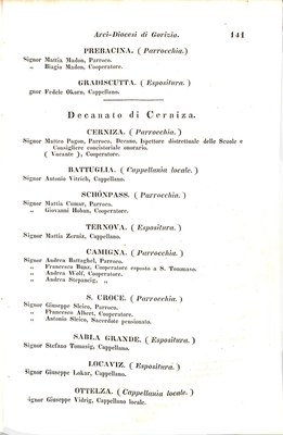 Scematismo dell'I. R. Litorale Austro-Illirico ed unitovi Indicatore generale della Città di Tr  · Str. 161