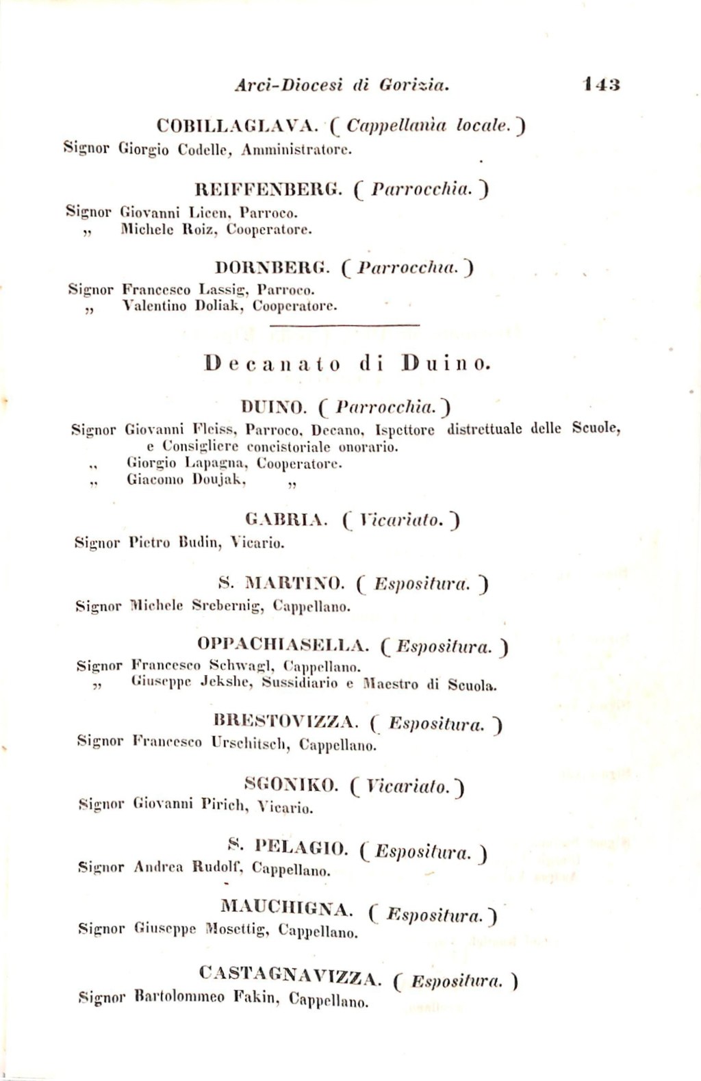 Scematismo dell'I. R. Litorale Austro-Illirico ed unitovi Indicatore generale della Città di Tr  · Str. 163