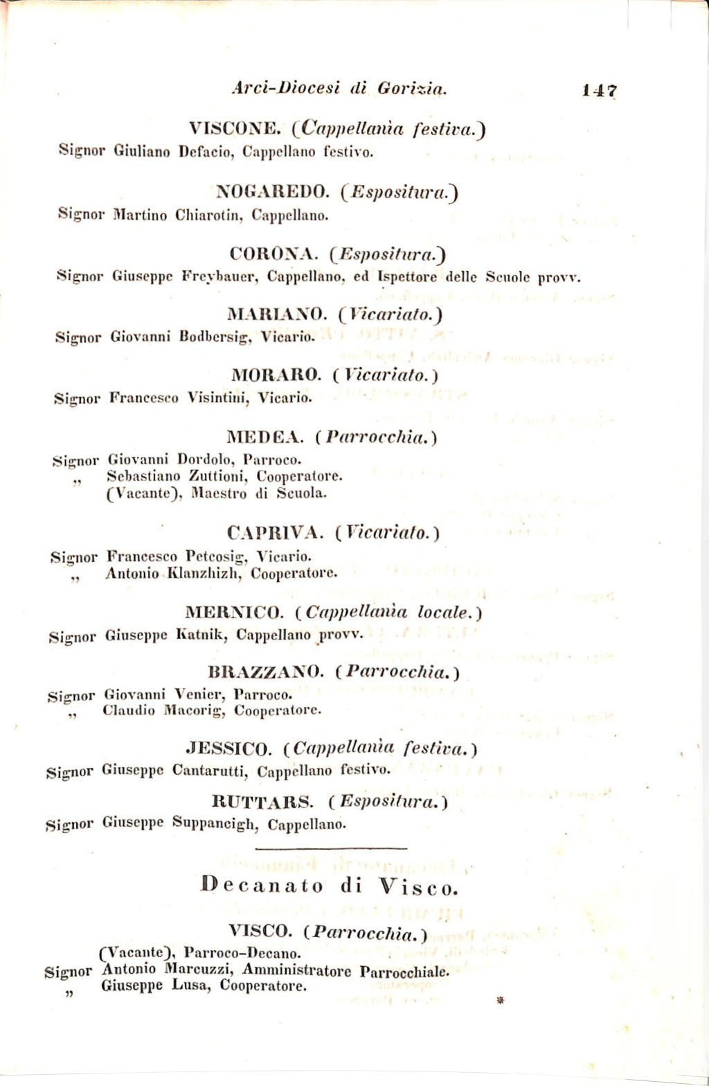 Scematismo dell'I. R. Litorale Austro-Illirico ed unitovi Indicatore generale della Città di Tr  · Str. 167