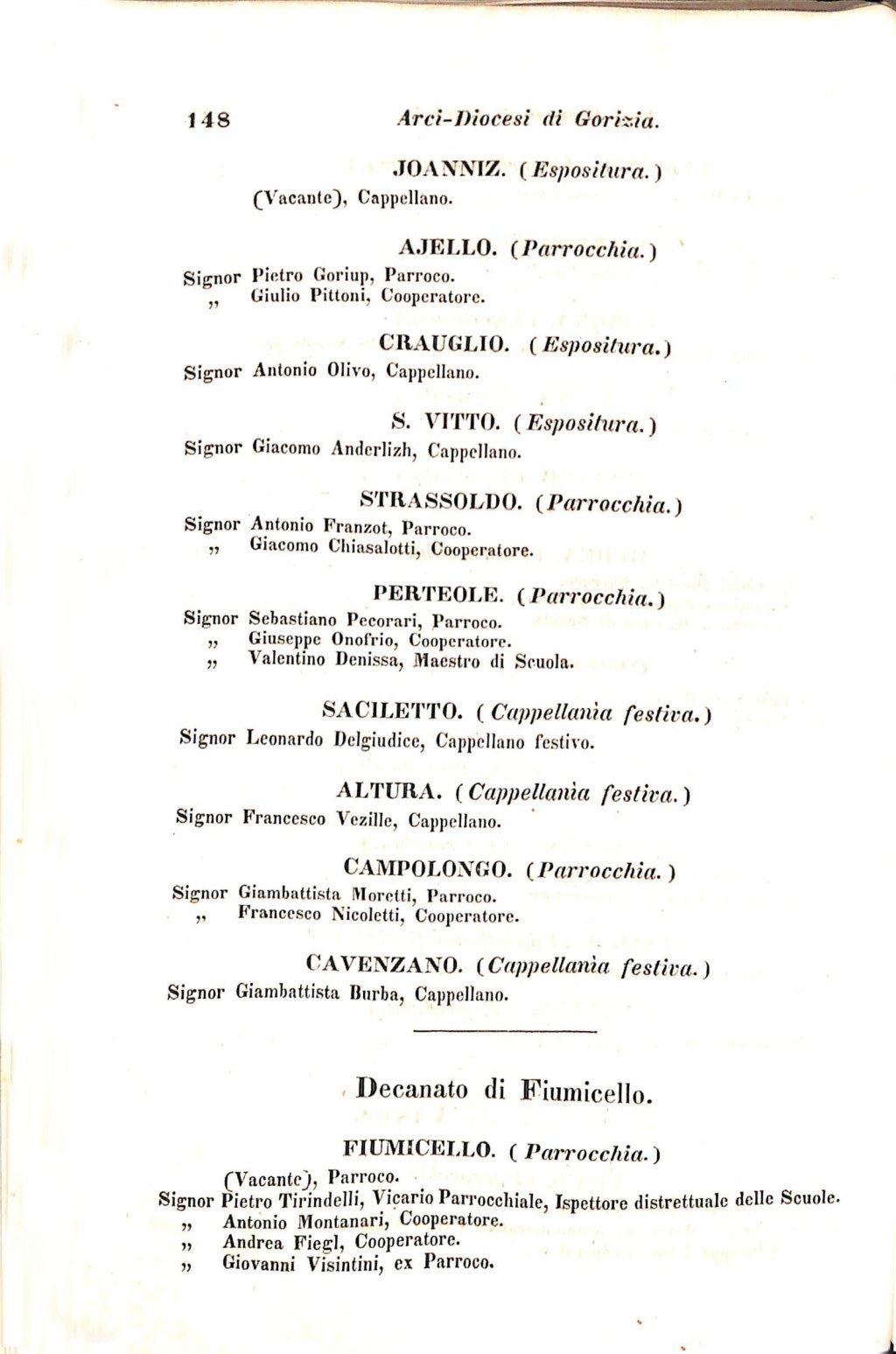 Scematismo dell'I. R. Litorale Austro-Illirico ed unitovi Indicatore generale della Città di Tr  · Str. 168