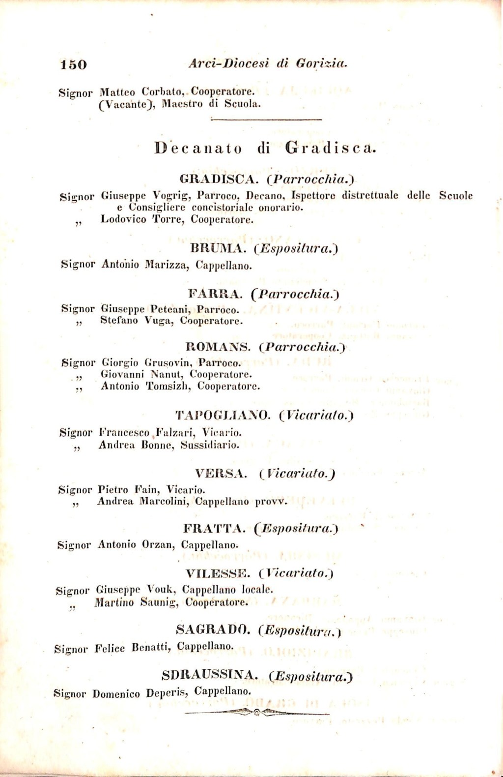 Scematismo dell'I. R. Litorale Austro-Illirico ed unitovi Indicatore generale della Città di Tr  · Str. 170