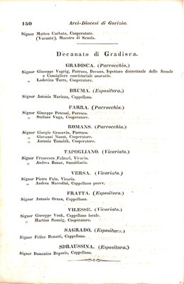 Scematismo dell'I. R. Litorale Austro-Illirico ed unitovi Indicatore generale della Città di Tr  · Str. 170