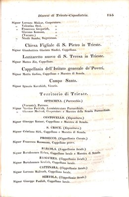 Scematismo dell'I. R. Litorale Austro-Illirico ed unitovi Indicatore generale della Città di Tr  · Str. 175