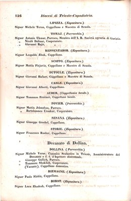 Scematismo dell'I. R. Litorale Austro-Illirico ed unitovi Indicatore generale della Città di Tr  · Str. 176