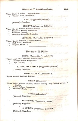 Scematismo dell'I. R. Litorale Austro-Illirico ed unitovi Indicatore generale della Città di Tr  · Str. 179