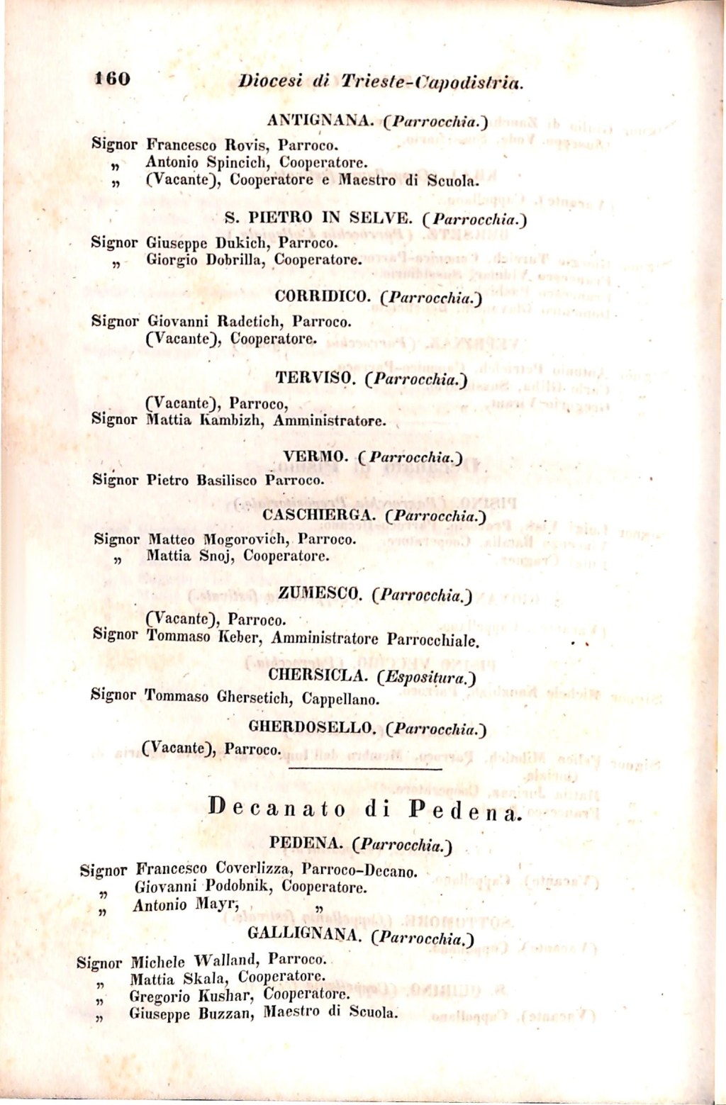 Scematismo dell'I. R. Litorale Austro-Illirico ed unitovi Indicatore generale della Città di Tr  · Str. 180