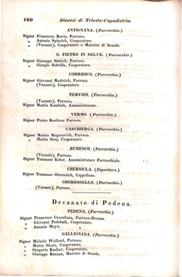 Scematismo dell'I. R. Litorale Austro-Illirico ed unitovi Indicatore generale della Città di Tr  · Str. 180